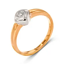 Женское кольцо из золота с бриллиантом по цене от 56 700 ₽