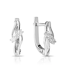 Женские серьги из белого золота 585 пробы с бриллиантами 0,25 карат