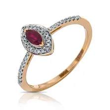 Женское кольцо из золота с бриллиантом и рубином по цене от 37 170 ₽
