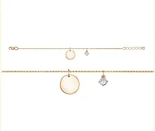 Тонкий браслет из золота 585 пробы с фианитами круглой огранки по цене от 26 550 ₽