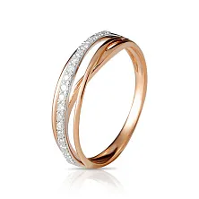 Женское кольцо из красного золота 585 пробы с бриллиантами по цене от 27 900 ₽