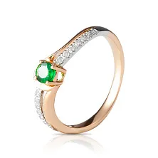 Женское кольцо из золота с бриллиантом и изумрудом по цене от 59 472 ₽