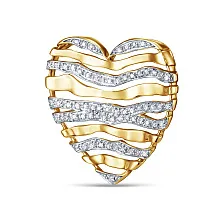 Женская подвеска сердце из желтого золота 750 пробы с бриллиантами 0,31 карат по цене от 187 992 ₽