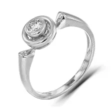 Женское кольцо из белого золота 585 пробы с бриллиантом 0,11 карат по цене от 52 920 ₽