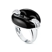 Женское кольцо из золота с бриллиантом и ониксом по цене от 641 000 ₽