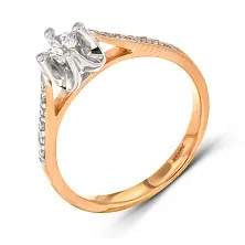 Женское кольцо из золота с бриллиантом по цене от 77 100 ₽