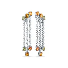 Серьги из золота с бриллиантом и сапфиром