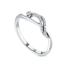 Женское кольцо из белого золота 585 пробы с бриллиантами крйглой огранки 0,07 карат 17 размера по цене от 28 336 ₽
