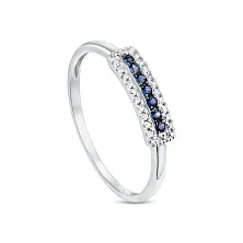 Женское кольцо из золота с бриллиантом и сапфиром по цене от 25 200 ₽