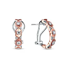 Серьги с итальянским замком из белого и красного золота с бриллиантами 0,46 карат