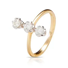Женское кольцо из золота с бриллиантом по цене от 209 664 ₽