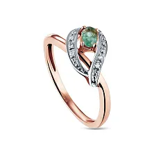 Женское кольцо из золота с бриллиантом и изумрудом по цене от 52 500 ₽