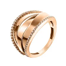 Женское кольцо из золота Tesoro Amore с фианитами по цене от 54 359 ₽