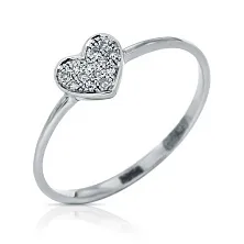 Женское кольцо из белого золота 585 пробы с бриллиантом круглой огранки 16 размера по цене от 14 700 ₽