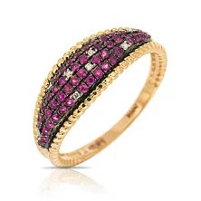 Женское кольцо из золота с бриллиантом и рубином по цене от 63 000 ₽