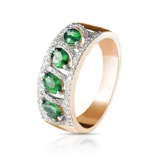 Женское кольцо из золота с бриллиантом и изумрудом по цене от 107 850 ₽