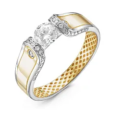 Женское кольцо из золота с фианитами по цене от 19 313 ₽
