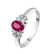 Женское кольцо из золота с бриллиантом и рубином по цене от 127 260 ₽