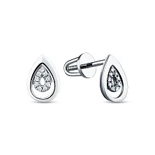 Серьги пусеты (гвоздики) из золота с бриллиантом