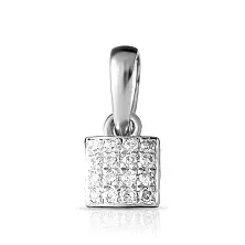 Женская подвеска квадрат из белого золота с бриллиантами по цене от 11 340 ₽