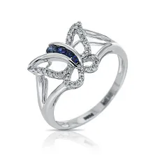 Женское кольцо из золота с бриллиантом и сапфиром по цене от 44 100 ₽