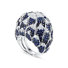 Женское кольцо из золота с бриллиантом и сапфиром по цене от 1 961 100 ₽