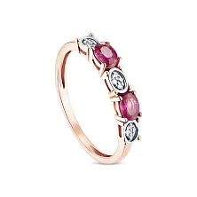 Женское кольцо из золота с бриллиантом и рубином по цене от 40 005 ₽