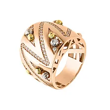 Женское кольцо из золота с фианитами по цене от 91 249 ₽